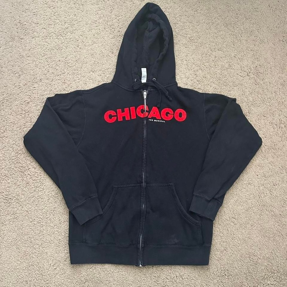 Chicago The Musical black zip up hoodie Size S